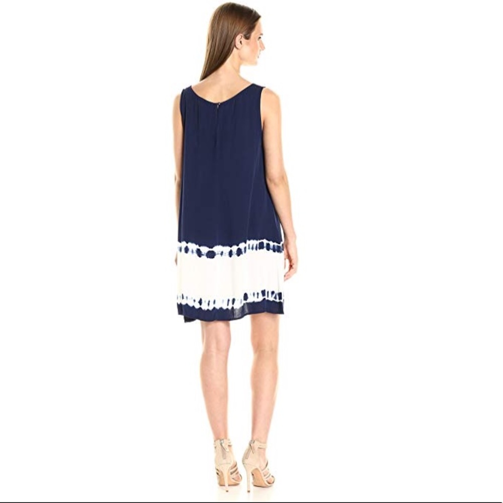 Blue BB Dakota dress with tie dye bottom